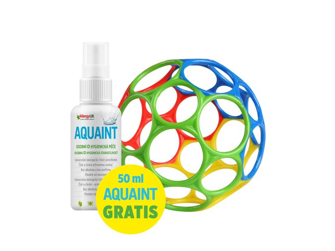 OBALL Hračka Oball™ Classic 10 cm mix farieb 0m+AQUAINT 100% ekologická čistiaca voda (Varianta  50 ml)