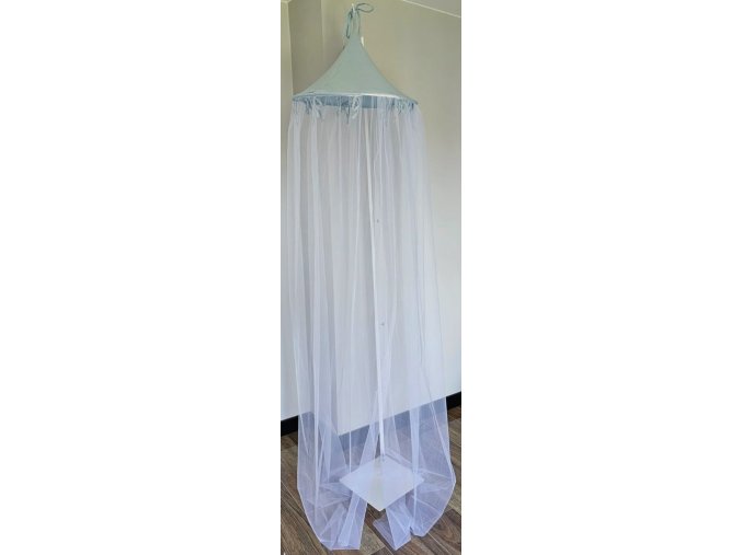 EKO Baldachýn nad postieľku mušelín + tyl (Varianta  Blue 240x300 cm)