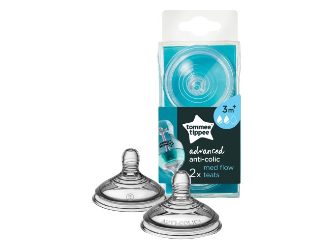TOMMEE TIPPEE Náhradní savička silikon C2N střední průtok 3m+ 2ks