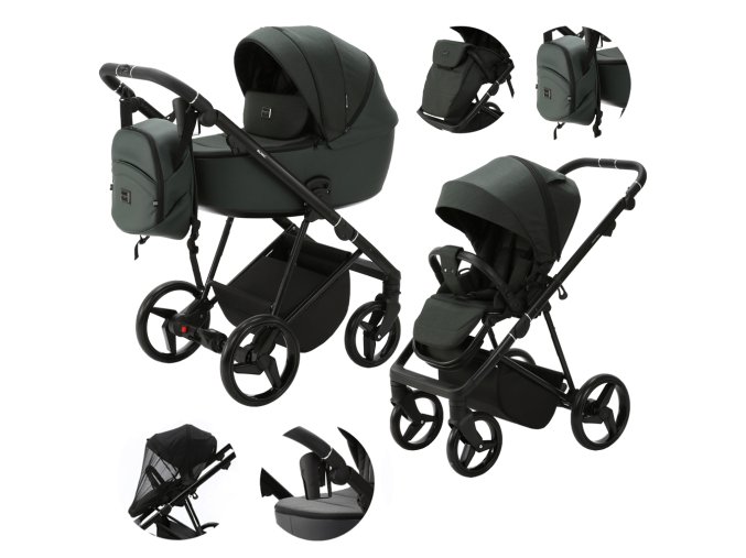 ADAMEX Kočík kombinovaný Blanc Standard Dark (Varianta  green)