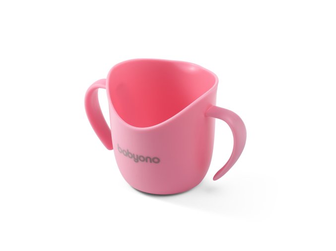 BABYONO Hrnček ergonomický s uškami 120 ml ružový (Varianta  6m+)