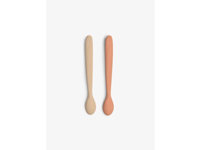 Citron Silikónové lyžičky - dlhé, 2ks - Blush Pink/ Beige