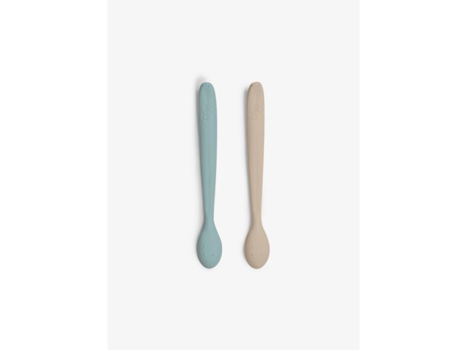 Citron Silikónové lyžičky - dlhé, 2ks - Grey/ Pastel Turquoise