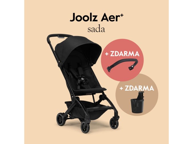 AER+ kočík Space black l SET s madlom a držiakom na nápoj