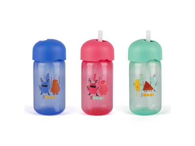 SUAVINEX Fľaštička so slamkou BOOO - MODRÁ (Varianta 1)