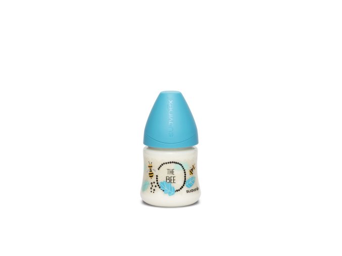 SUAVINEX FĽAŠA Guľatý c. SILIKÓN 150 ml - MODRÁ VČELA