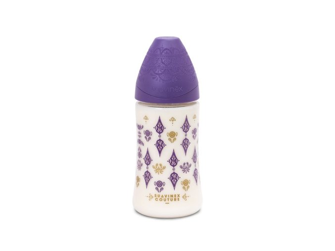 SUAVINEX FĽAŠA PREMIUM 270ml SILIKÓN - FIALOVÁ (Varianta fialova)