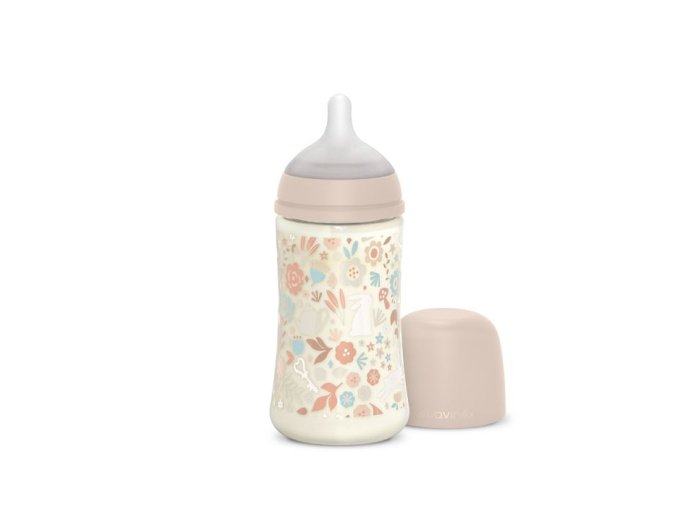 SUAVINEX Dojčenská fľaša WONDERLAND 270ml FYZIOL PRŮTOK M - LIBERTY RUŽOVÁ (Varianta liberty-ruzova)