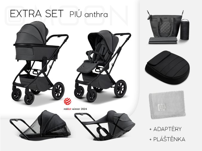 Moon PIÚ Extra set Black matt - ANTRA