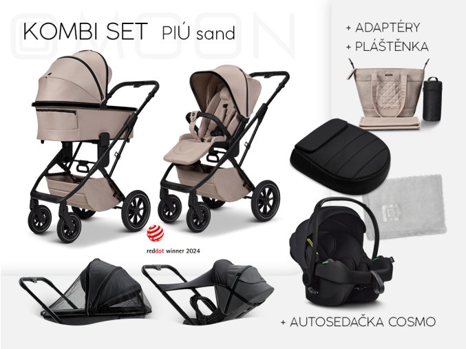 Moon PIÚ Kombi set Black chrome - SAND