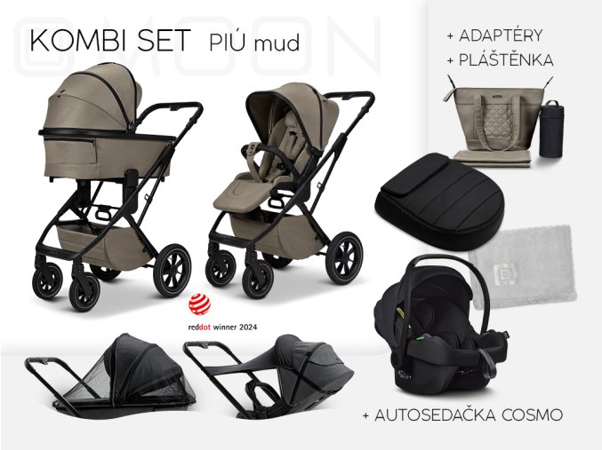 Moon PIÚ Kombi set Black matt - MUD