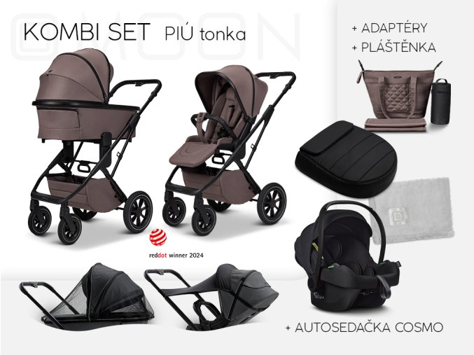 Moon PIÚ Kombi set Black matt - TONKA