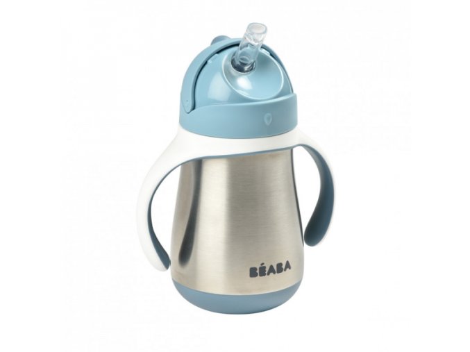 Hrnček termoizolačný so slamkou nerez 250ml Blue