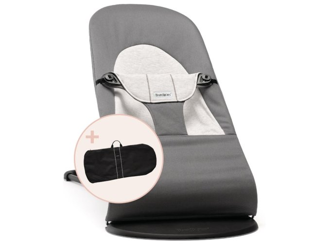 Lehátko Babybjorn Balance Soft Dark Grey/Grey jersey + transportná taška