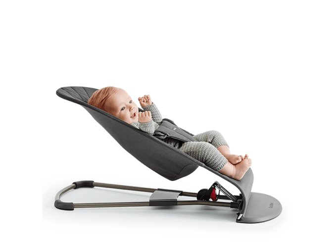 Lehátko Babybjorn Bouncer Bliss Black cotton s hračkou Googly Eyes Black/White
