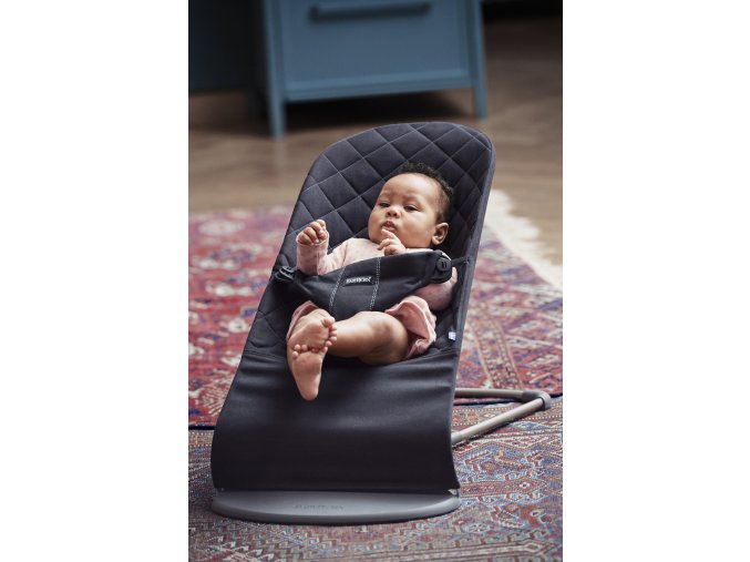 BABYBJORN Lehátko BabyBjörn Bouncer Bliss Anthracite Classic Woven + hračka oči Googly Eyes