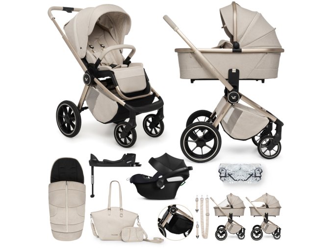 MUUVO SET Kočík 4v1 Quick Boho (Varianta  Beige set + CBX By CYBEX Aton B2 i-Size + základňa)
