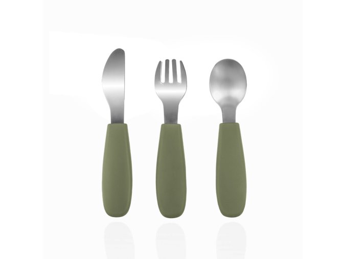 ZOPA Silikónový detský príbor, Forest Green