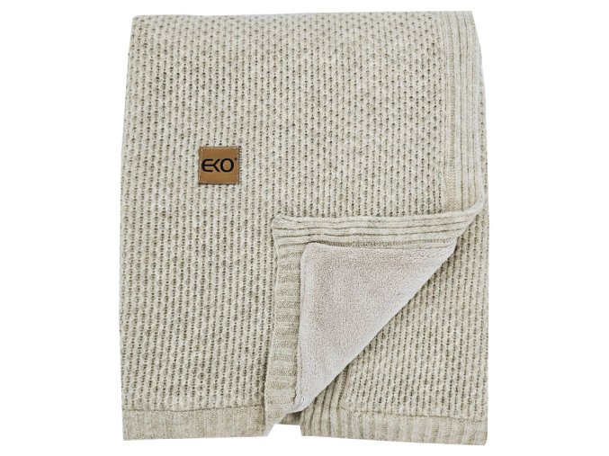 EKO Deka pletená s podšívkou (Varianta  Beige 100x80 cm)
