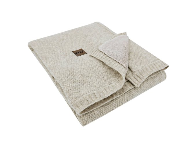 EKO Deka pletená s podšívkou (Varianta  Beige 100x80 cm)