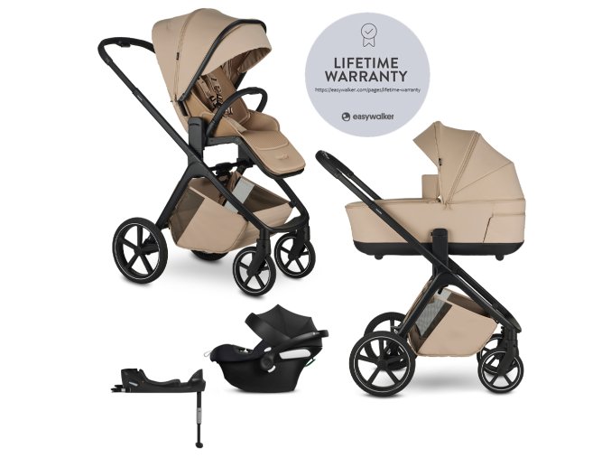 EASYWALKER Kočík kombinovaný Zoey (Varianta  Almond Taupe + CBX By CYBEX Aton B2 i-Size + základňa)