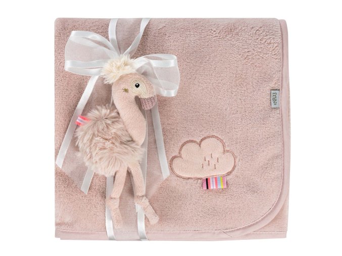 BABY FEHN Prikrývka na maznanie plameniak, Pink