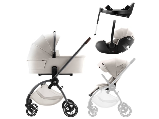 BRITAX Sada kočíka Rio + hlboká vanička + autosedačka Baby-Safe PRO + základňa Vario Base 5Z Lux, Soft Taupe