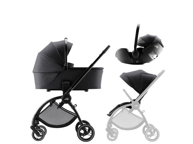 BRITAX Sada kočíka Rio + hlboká vanička + autosedačka Baby-Safe PRO Style, Carbon Black