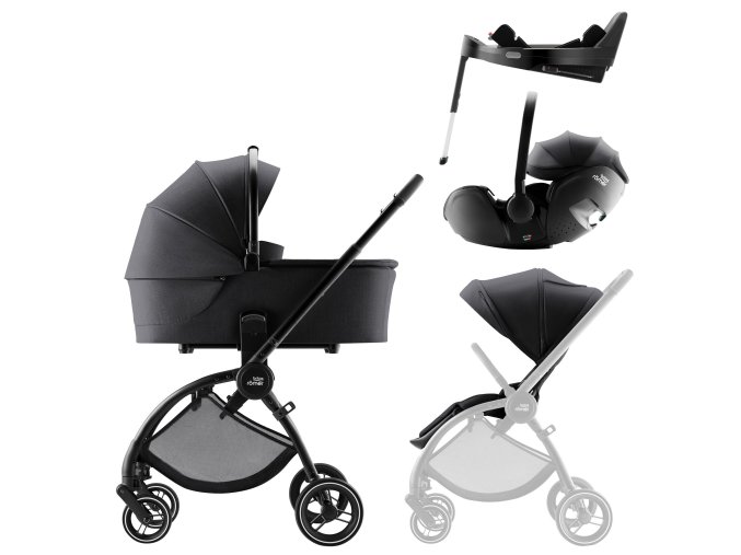 BRITAX Sada kočíka Rio + hlboká vanička + autosedačka Baby-Safe PRO + základňa Vario Base 5Z Style, Carbon Black
