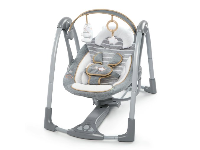 INGENUITY Hojdačka konvertibilná cestovná s melódiou Bella Teddy™ 0m+ do 9kg