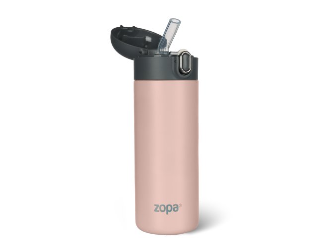 ZOPA Termoska na tekutiny s brčkem 400 ml, Candy pink