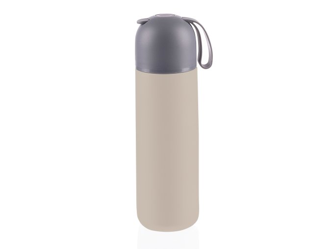 ZOPA Termoska na tekutiny se silikonovým držákem 400 ml, Cookie beige