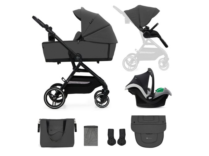 KINDERKRAFT SELECT Kočík kombinovaný Yoxi 3v (Varianta 1 Moonlight Grey)
