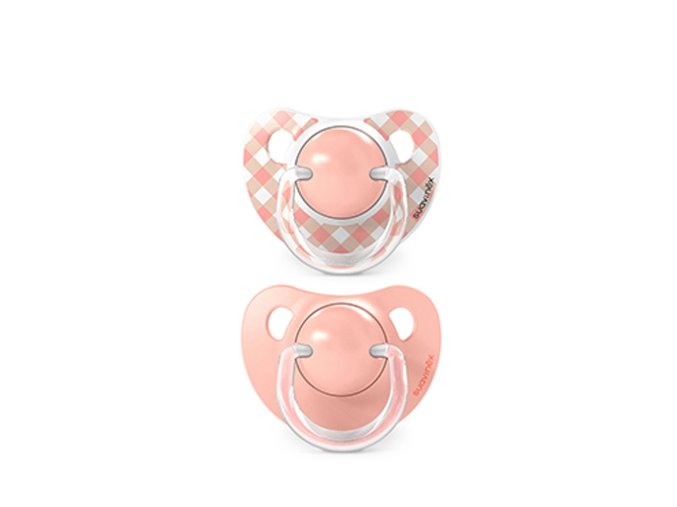 SUAVINEX Cumlík anatomický silikon 0/6m 2 ks WILD & FREE - ružový (Varianta ruzovy)