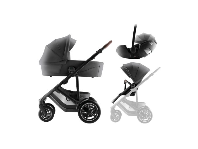 BRITAX Sada kočíka Smile 5Z + hlboká vanička + autosedačka Baby-Safe PRO Style, Mineral Grey