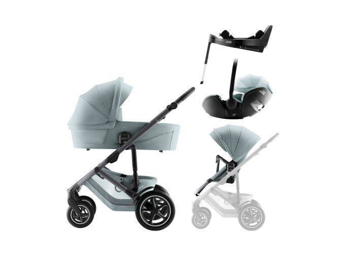 BRITAX Sada kočíka Smile 5Z + hlboká vanička + autosedačka Baby-Safe PRO + základňa Vario Base 5Z Style, Harbor Blue