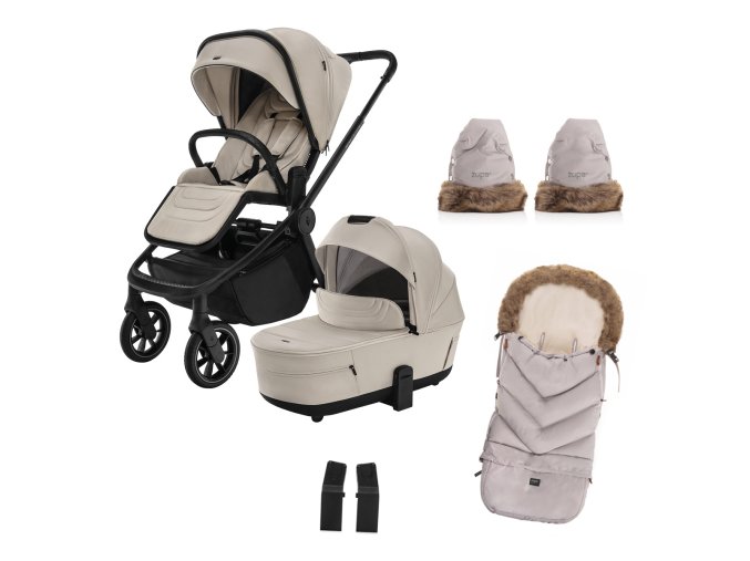 ZOPA Sada Move Cross 5 + hlboká korba Move XL 5 + darčeky, Ivory Beige