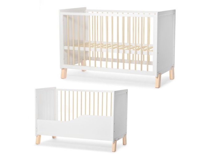KINDERKRAFT SELECT Postieľka drevená so zábranou Nico White (Varianta , Premium)