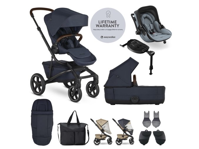 EASYWALKER SET XXL Kočík Jimmey (Varianta  Indigo Blue + KIDDY Evoluna i-size 2)