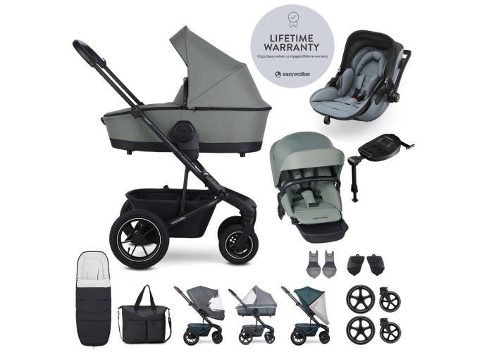 EASYWALKER Set XXL Harvey5 Air Agave Green + KIDDY Evoluna i-size (Varianta  2 + základňa)