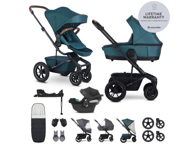 EASYWALKER SET Kočík 4v1 Harvey⁵ Premium (Varianta  Jade Green XXL AIR + CYBEX Aton B2 i-Size)
