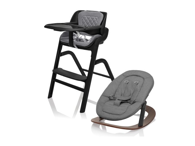 ZOPA Set stolička Inpira + novorodenecký set + hojdacia základňa, Berry Black