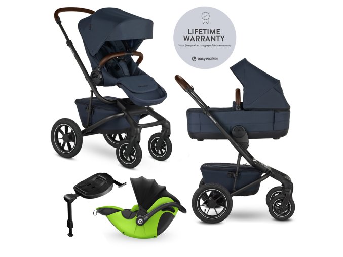 EASYWALKER Kočík kombinovaný Jimmey 2v (Varianta 1 Indigo Blue LITE AIR + KIDDY Evoluna i-size 2 + základňa)