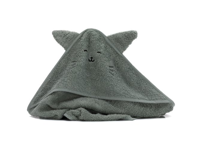 19864 5 1033 44 kaputzenbadetuch 75x75cm tierform katze grun 01