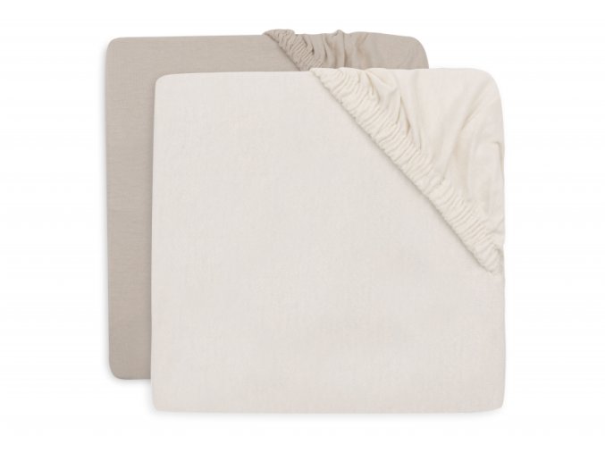 Napínacia plachta 140/150 x 70/75 cm 2 ks Oatmeal/Sand