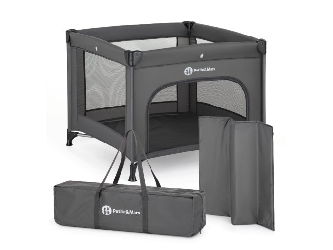 PETITE&MARS Ohrádka cestovná Nook Urban Charchoal Grey