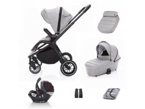 ZOPA SET kočík Move+ korba+adaptéry+autosedačka, Silver Grey/Black