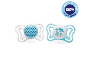 CHICCO Cumlík Physio Light silikónový 2-6m chlapec - bodky/tukan (Varianta  2 ks)