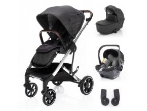 ZOPA Set kočík Quest+ korba+ adaptéry+ autosedačka, Vulcan Black/Silver