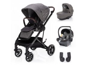 ZOPA Set kočík Quest+ korba+ adaptéry+ autosedačka, Tornado Grey/Black